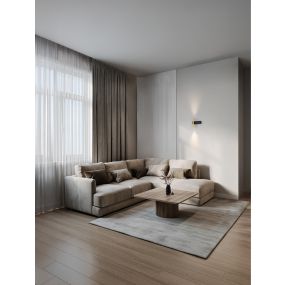 Nova Luce Paron - Wandleuchte - 5,5 x 15 x 15 cm - 6W LED inkl. - sand schwarz und gold