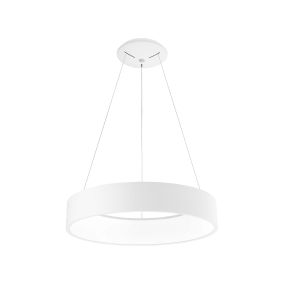 Nova Luce Rando - Pendelleuchte - Ø 60 x 120 cm - 42W LED inkl - weiße Lichtfarbe - matt weiß