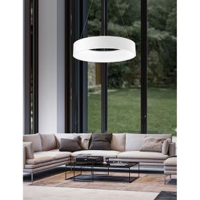 Nova Luce Rando - Pendelleuchte - Ø 60 x 120 cm - 42W LED inkl - weiße Lichtfarbe - matt weiß