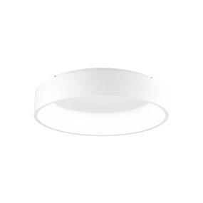Nova Luce Rando - Deckenleuchte - Ø 60 x 13 cm - 42W LED inkl. - weiße Lichtfarbe - mattweiß