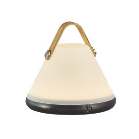 Design for the People Strap To Go - Tischleuchte - Ø 15,5 x 14,7 cm - 3 Stufen Moodmaker Funktion - 2,5W dimmbare LED inkl - IP54 - weiß und schwarz