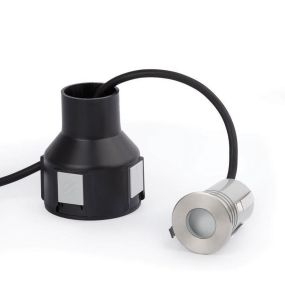Faro Crosby - runder Bodenspot für den Außenbereich II - Ø 55 mm, Ø 80 mm versenkt - inkl. 2W LED - IP67 - Edelstahl mattiert