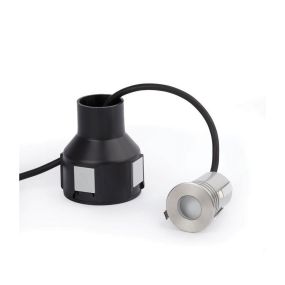 Faro Crosby - runder Bodenspot für den Außenbereich II - Ø 55 mm, Ø 80 mm versenkt - inkl. 2W LED - IP67 - Edelstahl mattiert