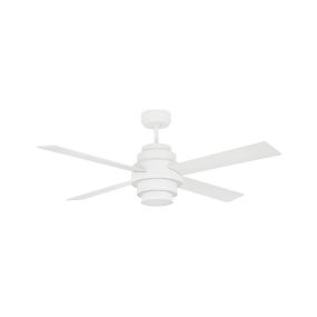 Faro Disc - Deckenventilator mit Licht und Fernbedienung und Timer - Ø 132 cm - 19W LED inkl. - weiß und hellbraun