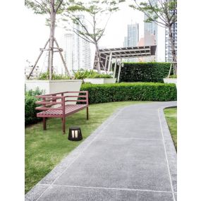 Nova Luce Stark - Gartenpfosten - Ø 16 x 14,6 cm - 8W LED inkl. - IP65 - dunkel anthrazit