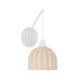 Nova Luce Fado - wandleuchte - Ø 20,5 x 40 cm - Natürliches Rattan