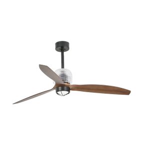 Faro Deco Fan - Deckenventilator mit Licht und Fernbedienung - Ø 128 cm - 17W LED inkl. - dunkelbraun und schwarz