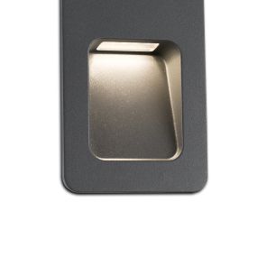 Faro Nase - Wandeinbauleuchte - 9 x 5,7 x 13,5 cm - 3W LED inkl. - IP44 - dunkelgrau
