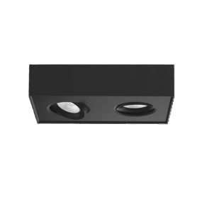 Artdelight Brooklyn2 - Aufbaustrahler - 13,5 x 22,4 x 6 cm - 2 x 8W dimmbar bis warm LED inkl. - schwarz