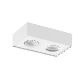 Artdelight Brooklyn2 - Aufbaustrahler - 13,5 x 22,4 x 6 cm - 2 x 8W dimmbar bis warm LED inkl. - weiß