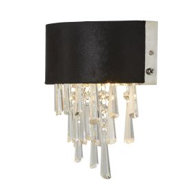 Searchlight Glamour - Wandleuchte - 24 x 23 cm - schwarz und transparent