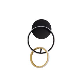 Nova Luce Imar - wandleuchte - Ø 21 x 37,5 cm - 15W dimmbar LED inkl. - sand schwarz und gold