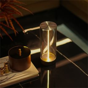 Zuma Line Esterno - wiederaufladbare Tischleuchte - Ø9.15 x 24.15 cm - 1.2W LED inkl. - 3 stufig dimmbar - IP54 - dunkelgrau