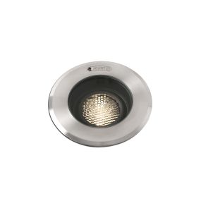 Faro Geiser Orientable - runder Bodenspot für den Außenbereich - Ø 130 mm, Ø 116 mm Einbaumaß - inkl. 7W LED - IP67 - Edelstahl mattiert