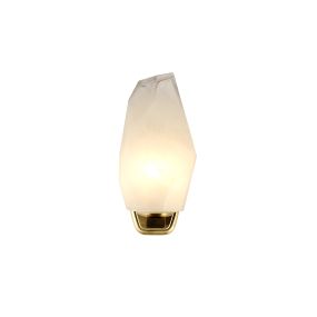Searchlight Rocky - Wandleuchte - 11 x 22 cm - IP44 - Messing satiniert und weiß