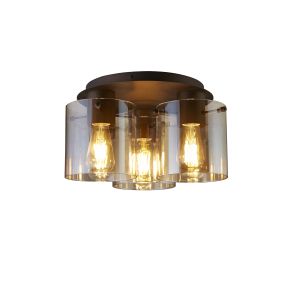 Searchlight Sweden - Deckenleuchte - Ø 29 x 21 cm - mokka und amber