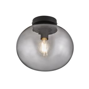 Nordlux Alton - Deckenleuchte - Ø 27,5 x 24 cm - schwarz und Rauchglas