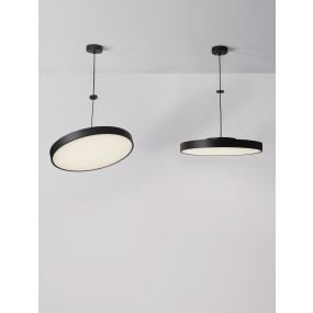 Nova Luce Perfect Profile - Hängeleuchte mit Fernbedienung (ohne) - Ø 40 x 120 cm - 24W dimmbare LED inkl. - 2700K-6000K - schwarz