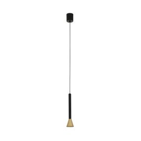 Nova Luce Navan - Pendelleuchte - Ø 6 x 150 cm - 6W LED inkl - Schwarz und Messing