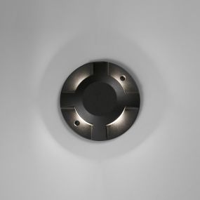Faro Loth allseitig - Wandleuchte - Ø 20 x 4,2 cm - 12W LED inkl. - IP67 - mattschwarz