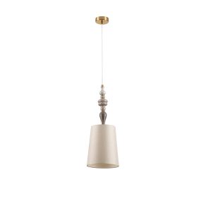 Nova Luce Damo - Hängelampe - Ø 22 x 160 cm - antikes Messing, sanftes Orange und Braun