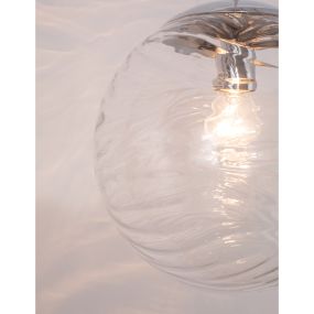 Nova Luce Ficato - Pendelleuchte - Ø 30 x 120 cm - Chrom und transparent