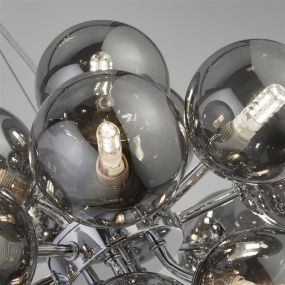 Searchlight Berry - Hängeleuchte - Ø 41 x 150 cm - Chrom und Rauchglas