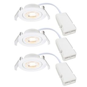 Nordlux Monolo 3-Kit - einbauspot - Ø 82 mm, Ø 68 mm einbaumaß - 3 Stufen dimmbar - 4,8W LED inkl. - weiß