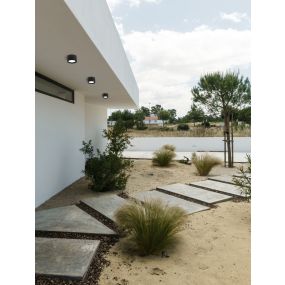 Nova Luce Focus - Außen-Deckenleuchte - Ø 10 x 6,5 cm - IP54 - schwarz