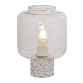 Searchlight Vessel - Tischleuchte - Ø 20 x 28 cm - transparent und weiß