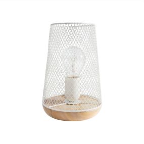Nova Luce Marco - Tischleuchte - Ø 15 x 19 cm - weiß und braun