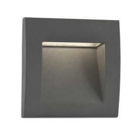 Faro Sedna - Wandeinbauleuchte - 14 x 7,5 x 14 cm - 3W LED inkl. - IP65 - dunkelgrau