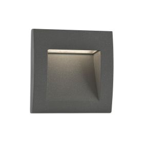 Faro Sedna - Wandeinbauleuchte - 14 x 7,5 x 14 cm - 3W LED inkl. - IP65 - dunkelgrau