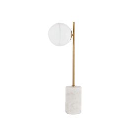 Nova Luce Cantona - Tischleuchte - 22 x 15 x 56 cm - Messing gold und weiß