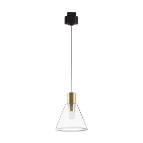 Nova Luce Oiko - Pendelleuchte für Magnetprofilsystem- Ø 12 x 80 cm - 5W LED inkl. - Messing satiniert