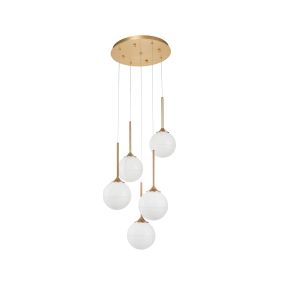 Nova Luce Cantona - Hängeleuchte - Ø 35 x 180 cm - Messing gold und weiß