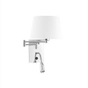 Nova Luce Cingo - Wandleuchte mit Schalter - 36 x 33 cm - 3W LED inkl. - weiß und chrom