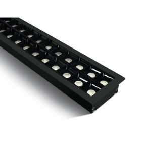 ONE Light Recessed LED Linear Profiles - Deckeneinbauleuchte - 130 x 8 x 5,5 cm - 40W LED inkl. - schwarz - warmweiße Lichtfarbe