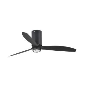 Faro Mini Tube - Deckenventilator mit Licht und Fernbedienung - Ø 128 cm - 17W LED inkl. - mattschwarz