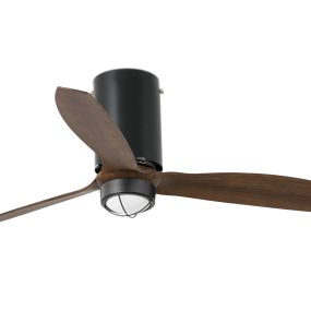 Faro Mini Tube - Deckenventilator mit Licht und Fernbedienung - Ø 128 cm - 17W LED inkl. - dunkelbraun und mattschwarz