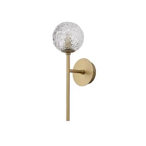 Nova Luce Mirano - Wandleuchte - 14,5 x 11 x 35 cm - Messing gold und transparent