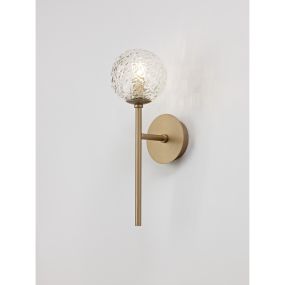 Nova Luce Mirano - Wandleuchte - 14,5 x 11 x 35 cm - Messing gold und transparent