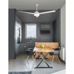 Nova Luce Flow - Deckenventilator mit Licht und Fernbedienung - Ø 152 x 47 cm - 18W LED inkl. - matt weiß