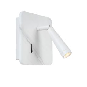 Lucide Oregon - nachttischlampe mit usb-anschluss - 15 x 15 x 9 cm - 3W LED inkl - weiß