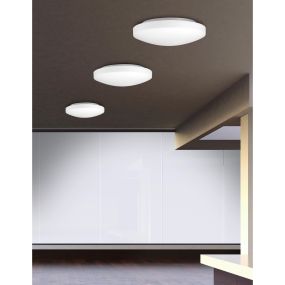Nova Luce Ivi - Deckenleuchte für Badezimmer - Ø 33 x 8 cm - IP44 - weiß