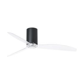 Faro Mini Tube - Deckenventilator mit Fernbedienung - Ø 128 cm - mattschwarz und transparent