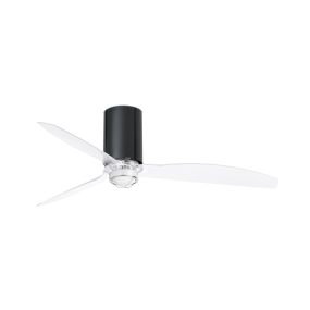 Faro Mini Tube - Deckenventilator mit Licht und Fernbedienung - Ø 128 cm - 17W LED inkl. - schwarz und transparent
