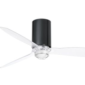 Faro Mini Tube - Deckenventilator mit Licht und Fernbedienung - Ø 128 cm - 17W LED inkl. - schwarz und transparent