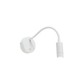Artdelight Flexi - wandleuchte mit schalter - Ø 10 x 38 cm - 3W LED inkl. - weiß
