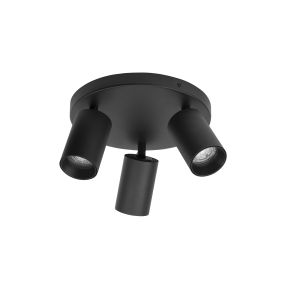Nova Luce Tod - Aufbaustrahler 3L - Ø 22 x 12,7 cm - sandschwarz